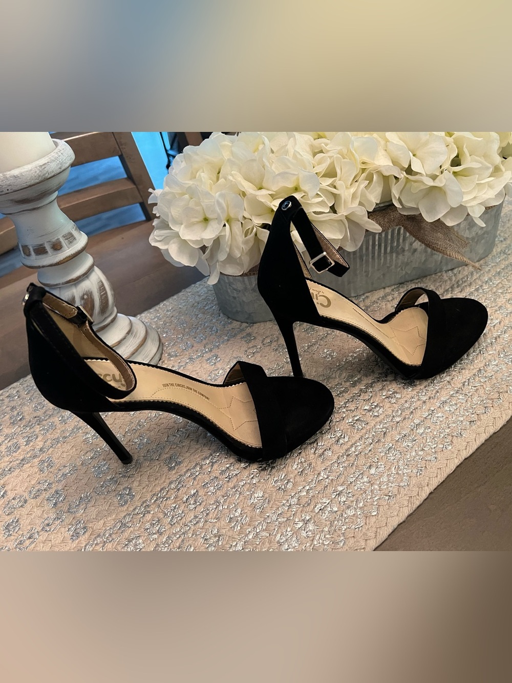 Circus by Sam Edelman Black Suede Ankle-Strap Stilettos - Picture 4 of 8